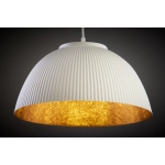 Lampa wisząca LADY ryflowana biały miedziany 41931 Sigma