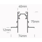 BLACK MAGNETIC TRIMLESS PROFILE 2m 48V MAXI 42002TR/B ONE LIGHT