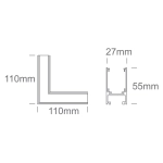 BLACK CORNER FOR 42001B / 42002B MIDI 42012AB/B ONE LIGHT