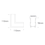BLACK RECESSED CORNER FOR 42001RB / 42002RB MIDI 42012ARB/B ONE LIGHT