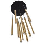 Lampa wisząca SOPEL 10 ANTRESOLA dwa poziomy czarny złoty 42056 Sigma
