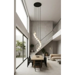 Lampa wisząca PIANO 15 ANTRESOLA czarny złoty 42059 Sigma