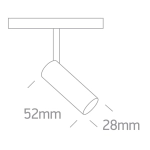 BLACK 3W WW 48V IP20 ADJUSTABLE MINI 42122A/B/W ONE LIGHT