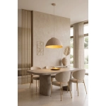 Lampa wisząca LADY ryflowana ciepły beż złoty 42317 Sigma
