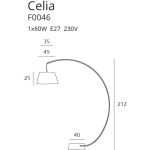 CELIA F0046 LAMPA PODŁOGOWA CZARNA MaxLight - zdjęcie dodatkowe 2