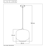 Lampa wisząca MEDINE lampa wisząca Ø 25 cm E27 przydymiony szary 46413/01/65 Lucide - zdjęcie dodatkowe 3