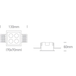 Oprawa podtynkowa The Trimless Mirror Range 50110HTR/W/W ONE LIGHT