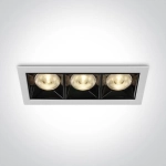 kinkiecik.pl Nisi 50306B/W/W biały wpust z odbłyśnikiem ciemny chrom COB LED 3000K 12W; nieściemnialny zasilacz LED w ze
