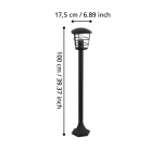 ALORIA Słupek oświetleniowy E27 94 cm czarny zewnętrzna lampa stojąca 93408 EGLO