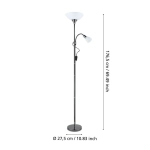 UP 2 Lampa podłogowa E27;E14 czarny nikiel 93917 EGLO