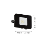 FAEDO 3 kinkiet zewnętrzny LED 10W 5000K naświetlacz czarny 97455 EGLO