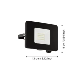 FAEDO 3 kinkiet zewnętrzny LED 21W 5000K naświetlacz czarny 97456 EGLO