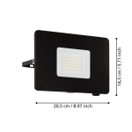 FAEDO 3 kinkiet zewnętrzny LED 53W 5000K naświetlacz czarny 97458 EGLO