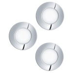 FUEVA 1 Oprawa wpuszczana LED 2,8W 3000K chrom 8,5cm IP44 łazienkowa 3-PAK 98635 EGLO