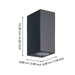 JABAGA lampa ścienna kinkiet zewnętrzny 2XGU10 LED czarny IP44 900276 EGLO