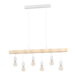TOWNSHEND Lampa wisząca 6xE27 biała 43705 EGLO