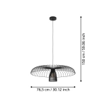 CHAMPERICO Lampa wisząca druciana 77 cm czarna 390216 EGLO