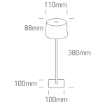 WHITE 3,5W WW TABLE LAMP RECHARGEABLE USB SOCKET IP54 DIMMABLE 61082/W ONE LIGHT
