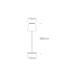 WHITE 3,5W WW TABLE LAMP RECHARGEABLE USB IP54 DIMMABLE 61082B/W/W ONE LIGHT