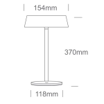 WHITE TABLE LAMP 2w WW IP44 USB RECHARGEABLE DIMMABLE 61106/W/W ONE LIGHT