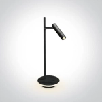 kinkiecik.pl Diodor S 61132A/B/W czarna lampa stołowa LED 3000K 230V reflektor 3W + podstawa 6W; zasilacze w komplecie O