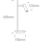 kinkiecik.pl Diodor S 61132A/B/W czarna lampa stołowa LED 3000K 230V reflektor 3W + podstawa 6W; zasilacze w komplecie ONE LIGHT
