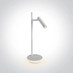 kinkiecik.pl Diodor S 61132A/W/W biała lampa stołowa LED 3000K 230V reflektor 3W + podstawa 6W; zasilacze w komplecie ON