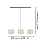 MONTERROSO Lampa wisząca 390234 EGLO