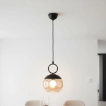 Lampa wisząca Sitro 1xE27 czarna-bursztyn 61469 ALFA