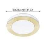 CAPRI Plafon łazienkowy LED 30 cm 3000K IP44 mosiądz oprawa sufitowa 900369 EGLO