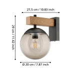 BUFALATA lampa ścienna kinkiet zewnętrzny E27 czarny/brązowy 900671 EGLO