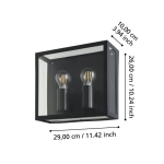 ALAMONTE 1 lampa ścienna kinkiet zewnętrzny 2 x E27 czarny 900698 EGLO