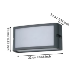 CAMARDA lampa ścienna kinkiet zewnętrzny LED 4000K antracyt IP54 900808 EGLO