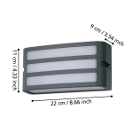 CAMARDA lampa ścienna kinkiet zewnętrzny E27 antracyt IP54 900811 EGLO