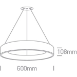 WHITE PENDANT LED 42W CCTV IP20 230V 62142NB/W/V ONE LIGHT