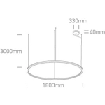 kinkiecik.pl Nufel 62156D/B/W czarna lampa wisząca LED 100W 230V 3000K; w zestawie zasilacze LED 2x1200mA ONE LIGHT