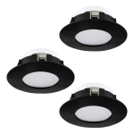 PINEDA oprawa wpuszczana LED 4,9W 3000K czarna IP44 Zestaw 3 sztuk 900744 EGLO