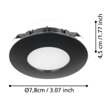 PINEDA oprawa wpuszczana LED 4,9W 3000K czarna IP44 Zestaw 3 sztuk 900744 EGLO