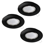 PENETO Oprawa stropowa GU10 LED czarna zestaw 3 szt 900752 EGLO