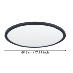 SARSINA-Z Plafon LED 2700-6500K czarny 45 cm oprawa sufitowa Smart Home 900761 EGLO