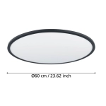 SARSINA-Z Plafon LED 2700-6500K czarny 60 cm oprawa sufitowa Smart Home 900762 EGLO