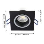 CAROSSO-Z Oprawa wpuszczana LED 5W RGB+TW kwadratowa czarna Smart Home 900763 EGLO