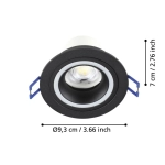 CAROSSO-Z Oprawa wpuszczana LED 5W RGB+TW okrągła czarna Smart Home 900764 EGLO