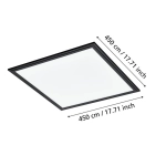 SALOBRENA 1 oprawa sufitowa 45x45 cm 4000K plafon czarny 900818 EGLO
