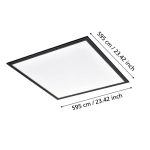 SALOBRENA 1 oprawa sufitowa 59,5x59,5 cm 4000K plafon czarny 900819 EGLO