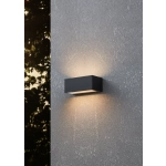 SPONGANO lampa ścienna kinkiet zewnętrzny LED czarny IP65 900885 EGLO
