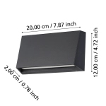 SPONGANO lampa ścienna kinkiet zewnętrzny LED czarny IP65 900887 EGLO