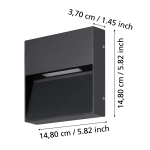 MARUGGIO lampa ścienna kinkiet zewnętrzny LED czarny IP65 900889 EGLO