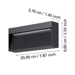 MARUGGIO lampa ścienna kinkiet zewnętrzny LED czarny IP65 900891 EGLO