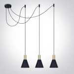 kinkiecik.pl Tala 63122B/BBS lampa wisząca w kolorze czarnym+mosiądz mat 3xE27 10W ONE LIGHT